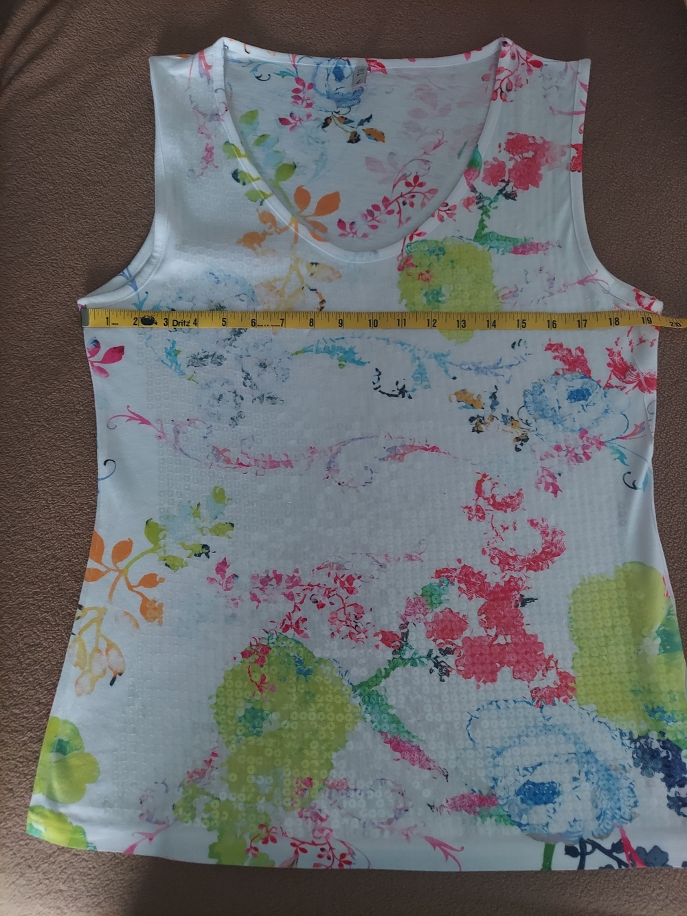 Women’s White Floral Print Sleeveless Tank Top - Lightweight Summer Layer